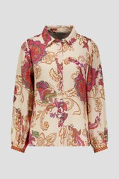 Productfoto 1 van Beige blouse met oranje bloemenprint door Geisha voor Dames
