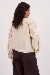 Achterkant van Beige blouse met rushes door Louise voor Dames