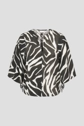 Productfoto 1 van Beige blouse met zebraprint en lange mouwen door ONLY Carmakoma voor Dames