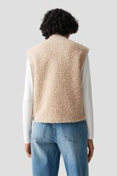 Achterkant van Beige bouclé bodywarmer  door Opus voor Dames