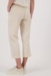 Beige broek in katoen en linnen - straight fit van Liberty Island voor Dames