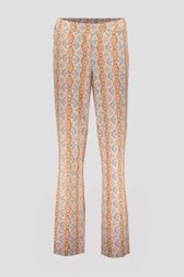 Beige broek met print en elastische tailleband van Geisha voor Dames
