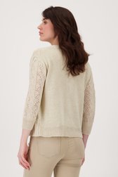 Beige-bruine cardigan met gehaakte look van Geisha voor Dames