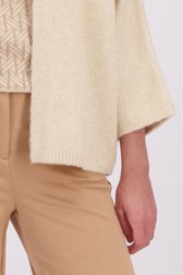 Detail van Beige cardigan met driekwartmouwen door Libelle voor Dames