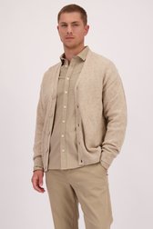 Voorkant van Beige cardigan met knopen door Casual Five voor Heren