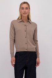 Voorkant van Beige cardigan met kraag door Liberty Island voor Dames
