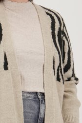Beige cardigan met zwart zebramotief van Only Carmakoma voor Dames