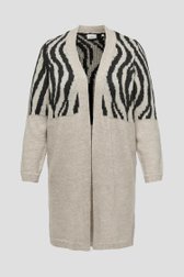 Beige cardigan met zwart zebramotief van Only Carmakoma voor Dames