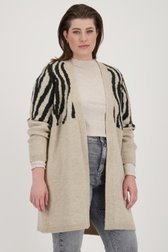 Beige cardigan met zwart zebramotief van Only Carmakoma voor Dames