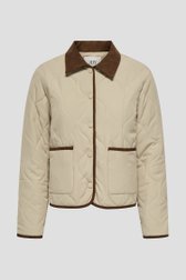 Productfoto 1 van Beige doorgestikte jas met bruine afwerking door JDY voor Dames
