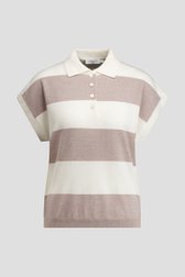 Productfoto 1 van Beige-ecru gestreepte trui met polokraag door Liberty Island voor Dames