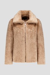 Productfoto 3 van Beige faux fur jas met rits door Claude Arielle voor Dames