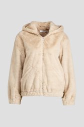 Productfoto 1 van Beige faux fur jasje met kap door Liberty Island voor Dames