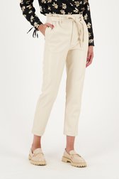 Beige faux lederen broek - slim fit van Geisha voor Dames