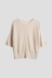 Beige fijn gebreid truitje met vleermuismouwen van Opus voor Dames