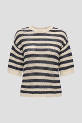Beige gebreid truitje met blauw gestreept motief van JDY voor Dames
