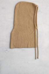 Voorkant van Beige gebreide balaclava door Liberty Island voor Dames