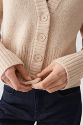 Detail van Beige gebreide cardigan door Opus voor Dames