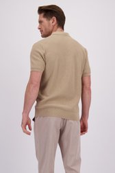 Achterkant van Beige gebreide polo door Dansaert Blue voor Heren