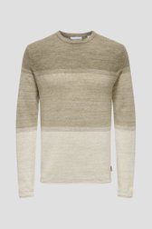 Beige gebreide trui met kleurverloop van ONLY & SONS voor Heren