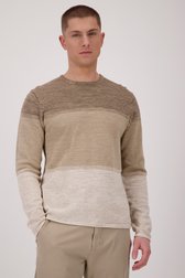 Beige gebreide trui met kleurverloop van ONLY & SONS voor Heren