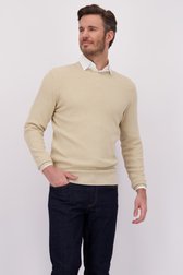 Voorkant van Beige gebreide trui met ronde hals door Michaelis voor Heren