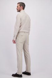 Achterkant van Beige gemêleerde kostuumbroek - Regular fit door Dansaert Black voor Heren