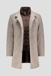 Productfoto 2 van Beige gemêleerde mantel met gewatteerd inzetstuk door Gate One voor Heren