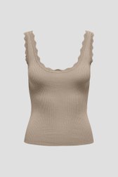 Beige geribde top van JDY voor Dames
