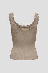 Beige geribde top van JDY voor Dames