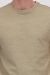 Detail van Beige gestreept T-shirt door Ravøtt voor Heren