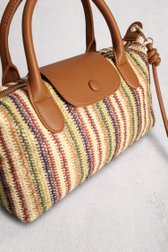 Productfoto 1 van Beige gevlochten handtas met gestreept motief door Liberty Island voor Dames