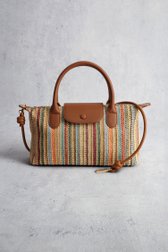 Voorkant van Beige gevlochten handtas met gestreept motief door Liberty Island voor Dames