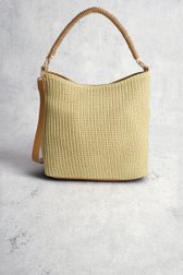 Voorkant van Beige gevlochten handtas met gevlochten handgreep door Modeno voor Dames
