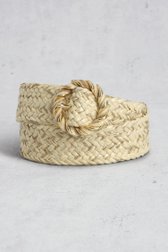 Voorkant van Beige gevlochten riem door Liberty Island voor Dames