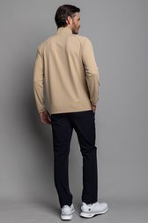 Achterkant van Beige golfshirt met lange mouwen en korte rits door Dansaert Golf Club voor Heren