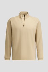 Productfoto 1 van Beige golfshirt met lange mouwen en korte rits door Dansaert Golf Club voor Heren