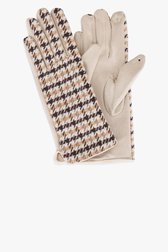 Beige handschoenen met pied-de-poule van Liberty Island voor Dames