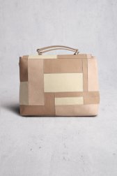 Beige handtas met patchwork-look van D'Auvry voor Dames