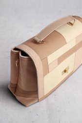 Beige handtas met patchwork-look van D'Auvry voor Dames