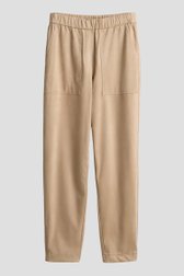 Productfoto 1 van Beige joggingbroek met suède look door Opus voor Dames