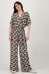 Beige jumpsuit met zwarte print  van Geisha voor Dames
