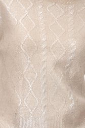 Beige kabeltrui met zilveren coating van More & More voor Dames