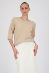 Beige kasjmier trui met korte mouwen van DAUST voor Dames