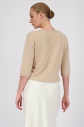 Beige kasjmier trui met korte mouwen van DAUST voor Dames