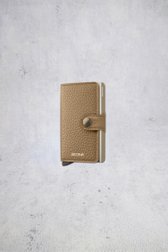 Voorkant van Beige lederen kaarthouder - Miniwallet Pebble door Secri voor Dames