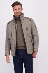 Voorkant van Beige licht gewatteerde jas met visgraatmotief door Gate One voor Heren