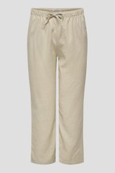 Beige linnen broek van Only Carmakoma voor Dames