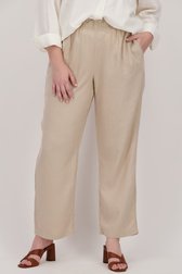 Beige linnen broek van Only Carmakoma voor Dames