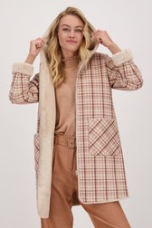 Beige mantel met geruit motief van Libelle voor Dames